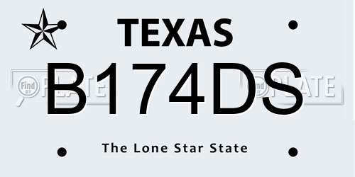 B174DS Texas License Plate