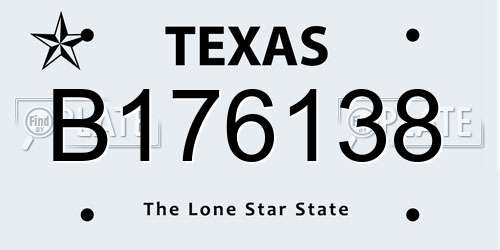 B176138 Texas License Plate
