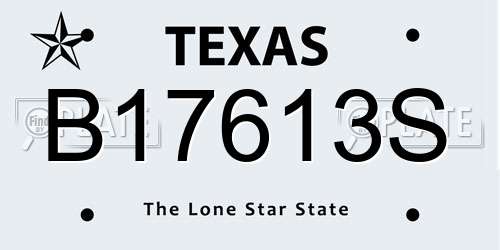 B17613S Texas License Plate