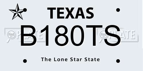 B180TS Texas License Plate