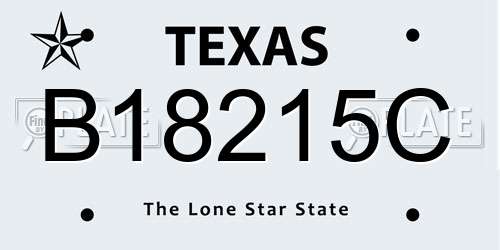 B18215C Texas License Plate