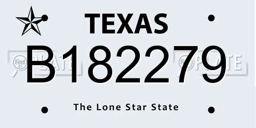 B182279 Texas License Plate