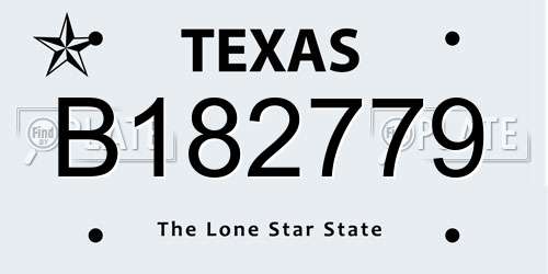 B182779 Texas License Plate
