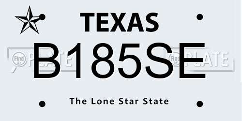 B185SE Texas License Plate