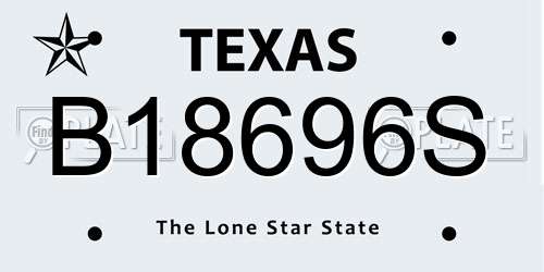B18696S Texas License Plate