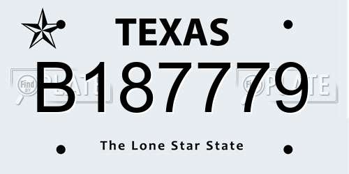 B187779 Texas License Plate