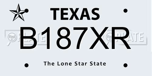 B187XR Texas License Plate