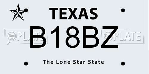 B18BZ Texas License Plate