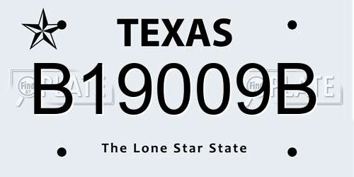 B19009B Texas License Plate