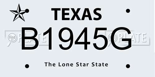 B1945G Texas License Plate