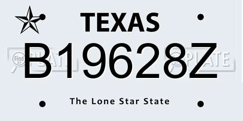 B19628Z Texas License Plate