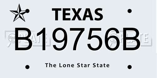 B19756B Texas License Plate