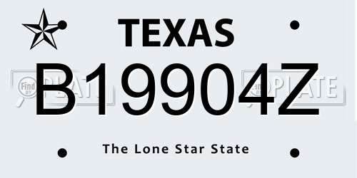 B19904Z Texas License Plate