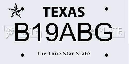 B19ABG Texas License Plate