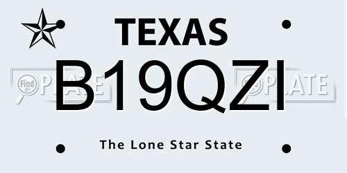 B19QZI Texas License Plate