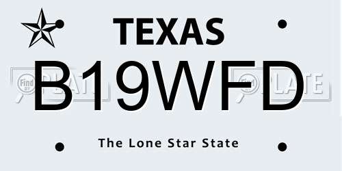 B19WFD Texas License Plate