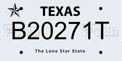 B20271T Texas License Plate