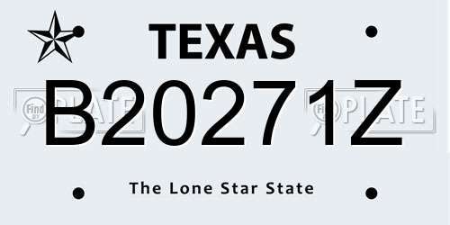 B20271Z Texas License Plate