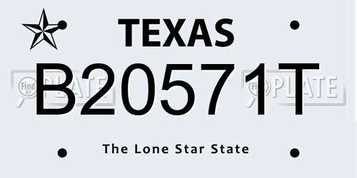 B20571T Texas License Plate