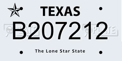 B207212 Texas License Plate