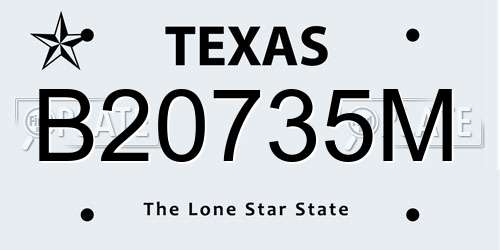 B20735M Texas License Plate