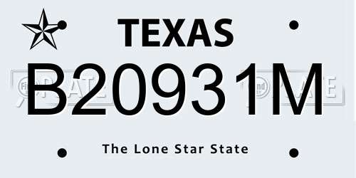 B20931M Texas License Plate