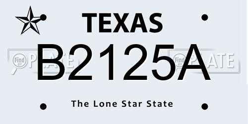 B2125A Texas License Plate