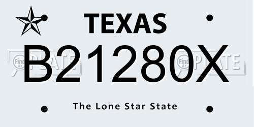 B21280X Texas License Plate