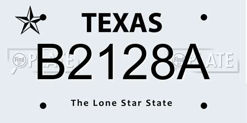 B2128A Texas License Plate