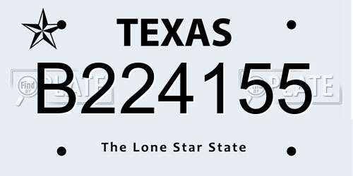 B224155 Texas License Plate
