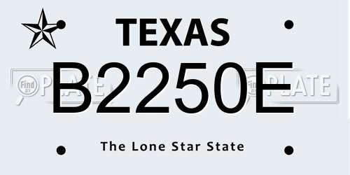 B2250E Texas License Plate