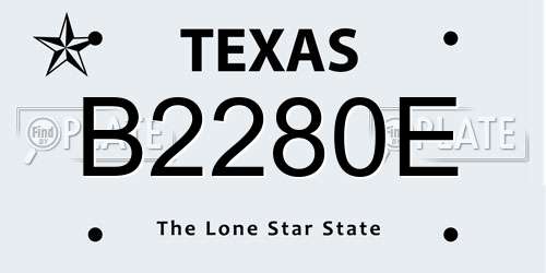 B2280E Texas License Plate