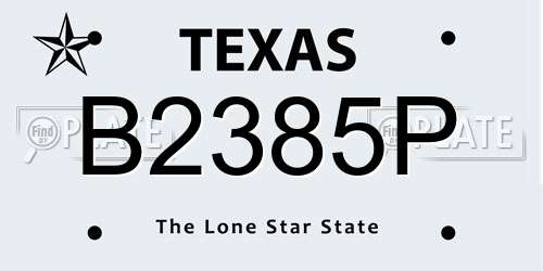 B2385P Texas License Plate
