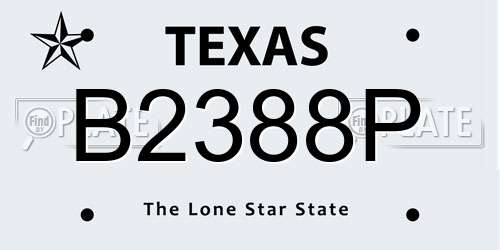 B2388P Texas License Plate