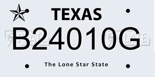 B24010G Texas License Plate