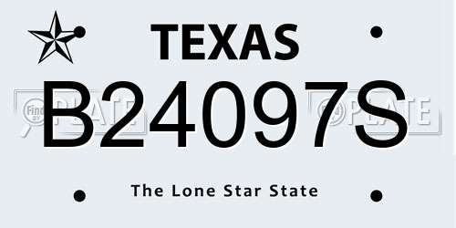 B24097S Texas License Plate