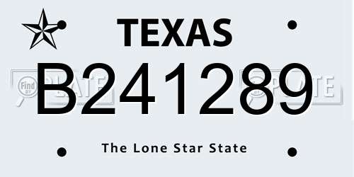 B241289 Texas License Plate