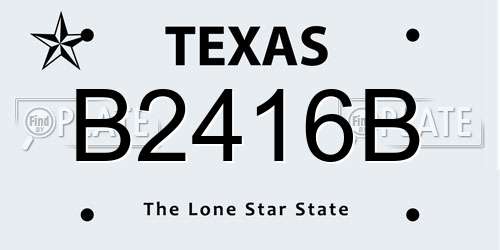 B2416B Texas License Plate