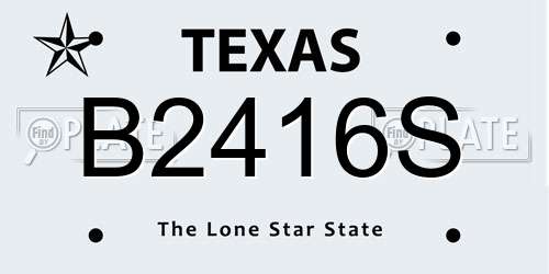 B2416S Texas License Plate