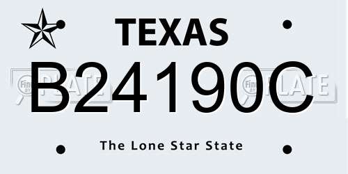 B24190C Texas License Plate
