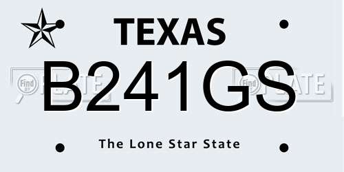 B241GS Texas License Plate