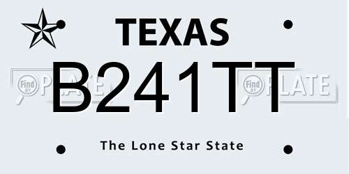 B241TT Texas License Plate