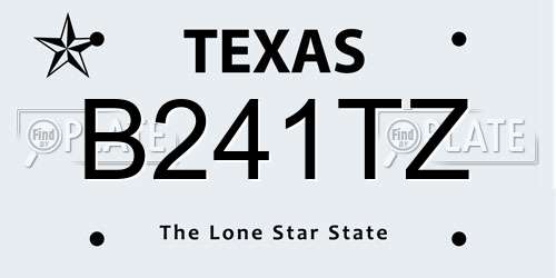 B241TZ Texas License Plate