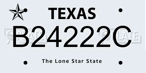 B24222C Texas License Plate