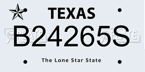 B24265S Texas License Plate