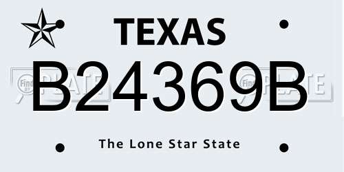 B24369B Texas License Plate