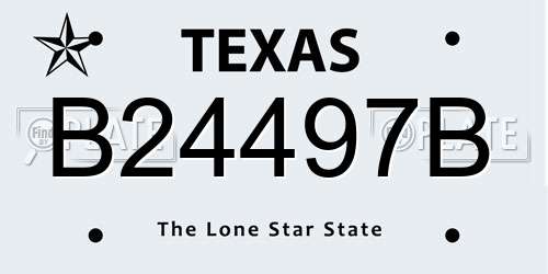 B24497B Texas License Plate