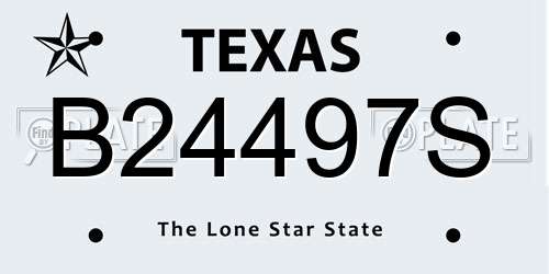 B24497S Texas License Plate