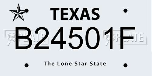 B24501F Texas License Plate