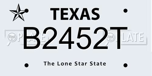 B2452T Texas License Plate